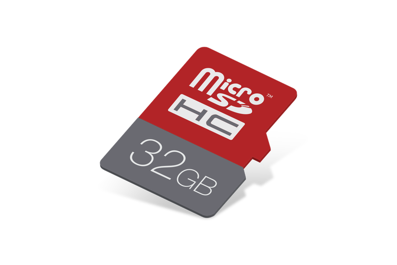 product photo of a 32GB micro SD card
