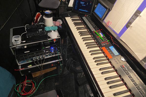 Synthesizers in the orchestra pit