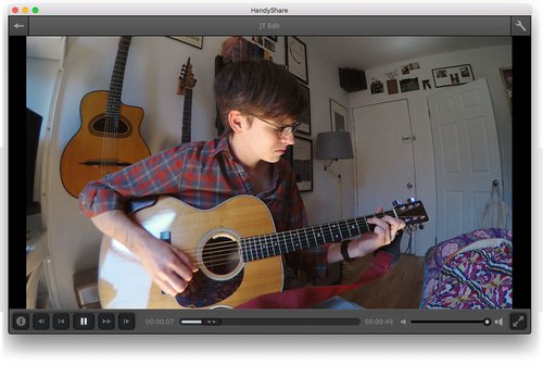 Handyshare screen shot with guy playing guitar
