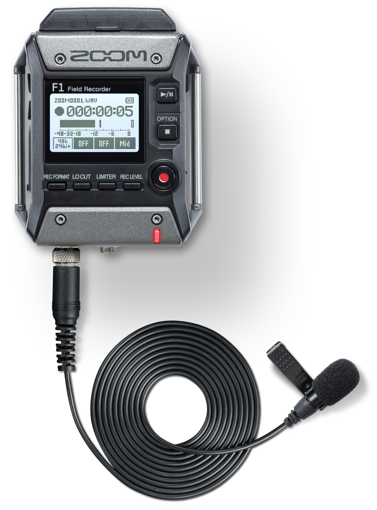 ZOOM F1-LP field recorder registratore omnidirezionale con microfono lavalier 