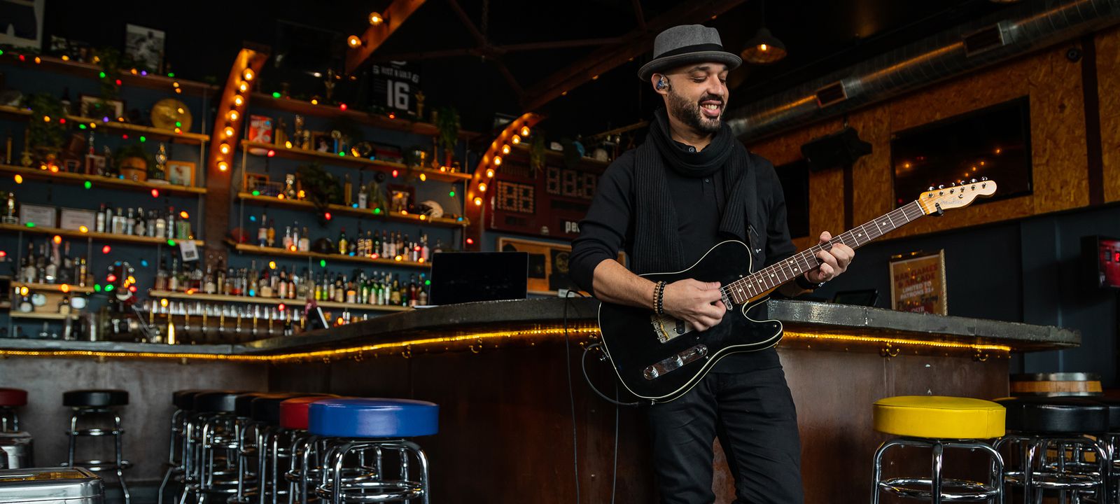 Musician with guitar