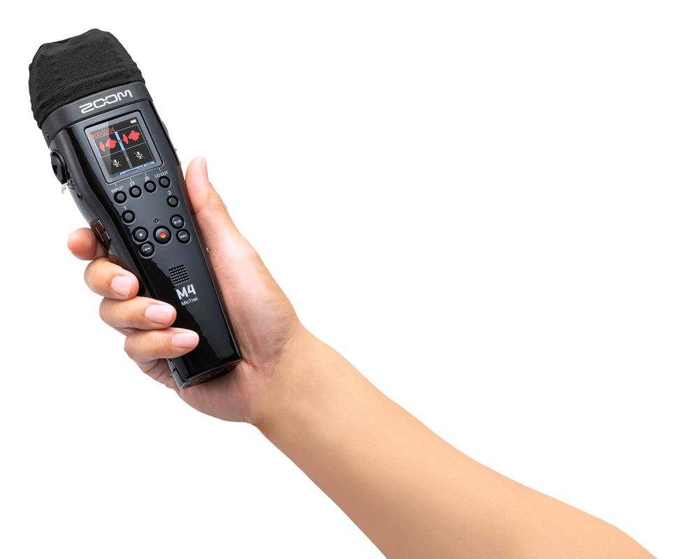 Registratore Portatile Zoom M4 MicTrak, 4 Tracce, Microfono Stereo Integrato, 2 Ingressi Mic, USB, Peso 325g