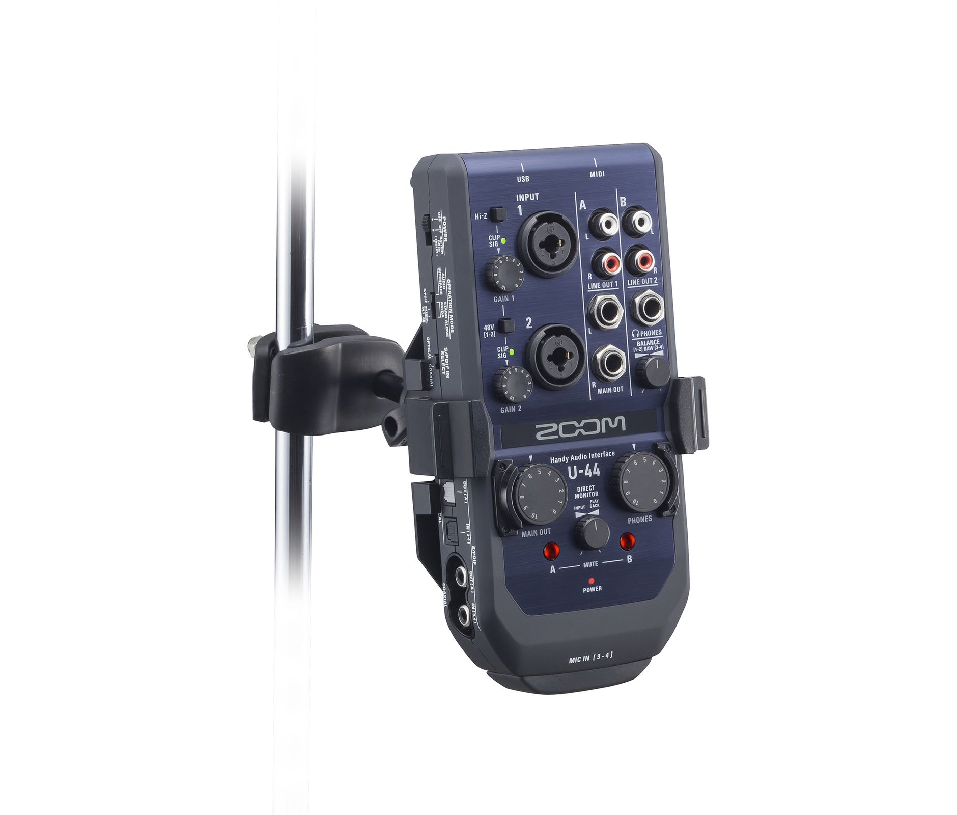 ZOOM U-44 オーディオインターフェース AIH-1ホルダー付 AIH-1 | ZOOM