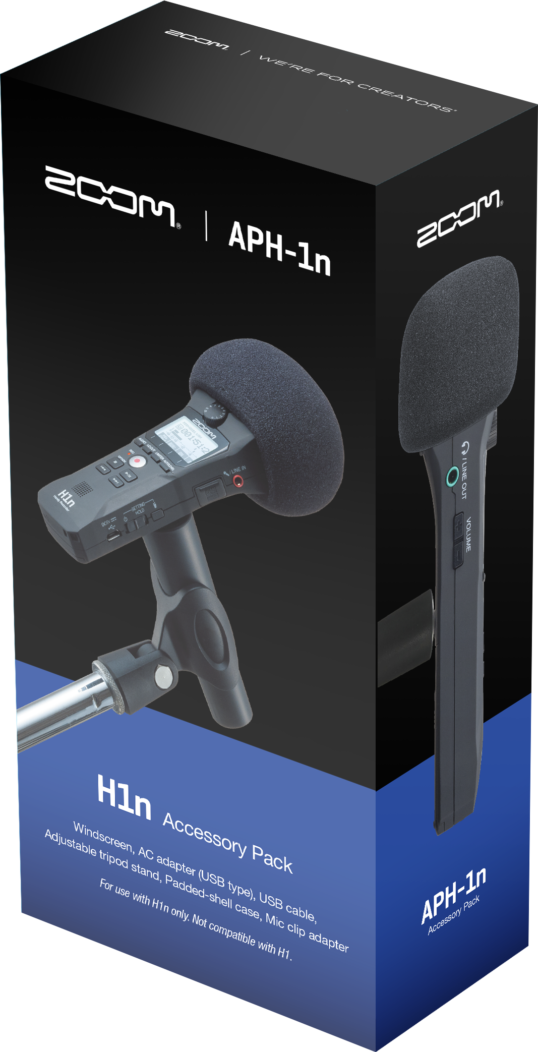 Zoom H1n Handy Recorder,APH-1n Accessory Pack,16 GB SD card and Lavalier Microphone 