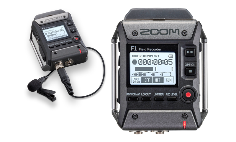 Zoom F1 Field Recorder with Lavalier Microphone