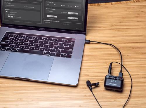F2 Connected to a laptop running the F2 Editor app