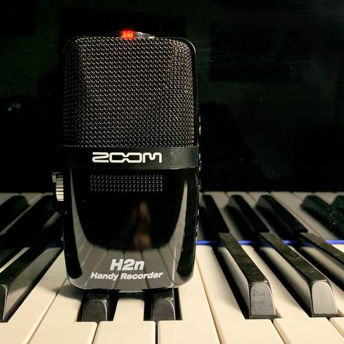 H2n on a piano keyboard. It's the perfect recorder for practicing musicians.
