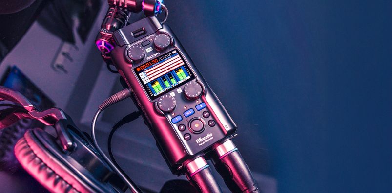 The Zoom H5studio being used by a creator