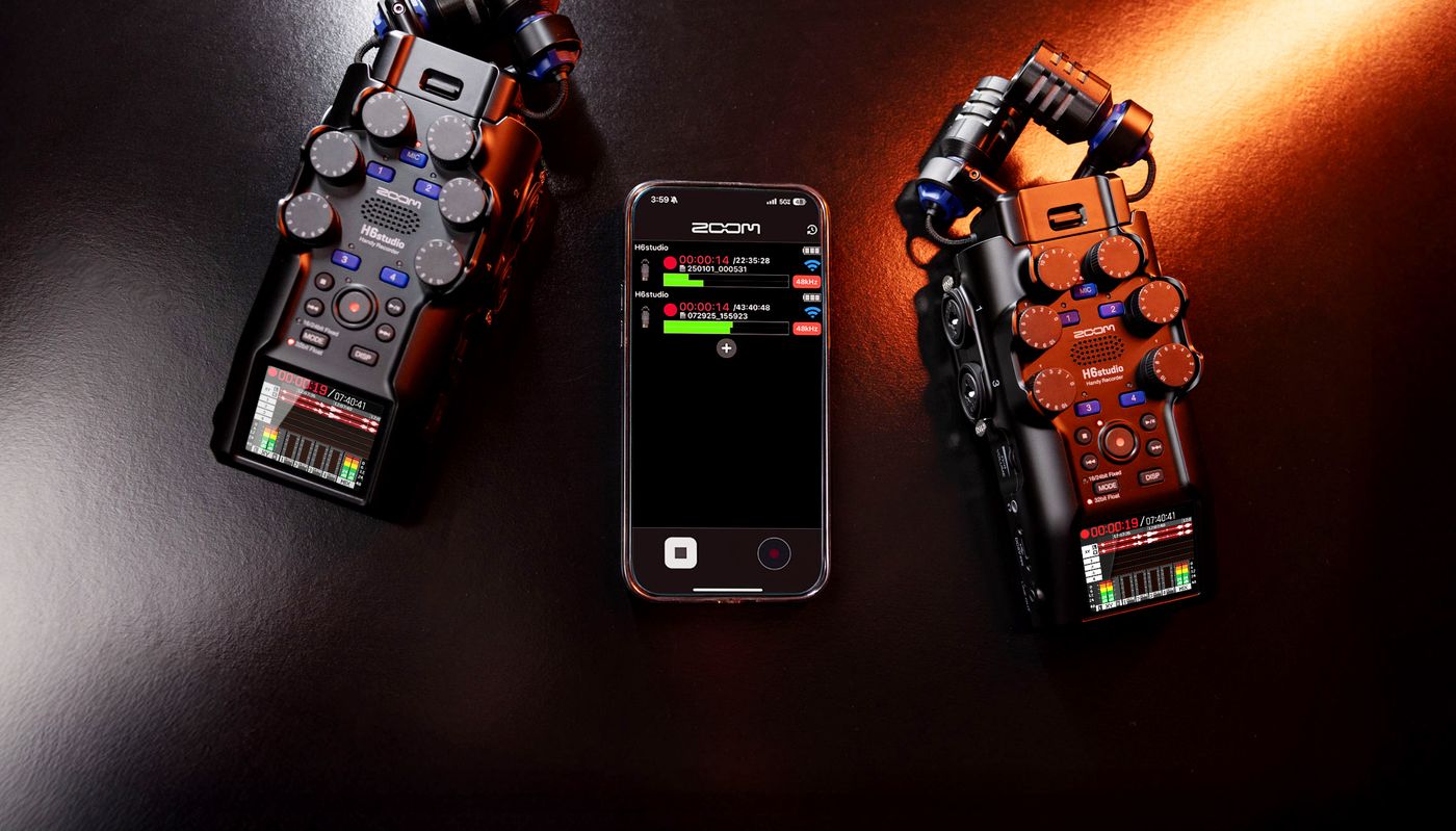 Using the Zoom Handy Control & Sync app for iOS to connect two H6studio units
