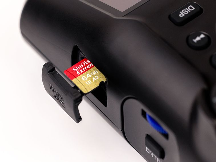 The H6studio loaded with a MicroSD card