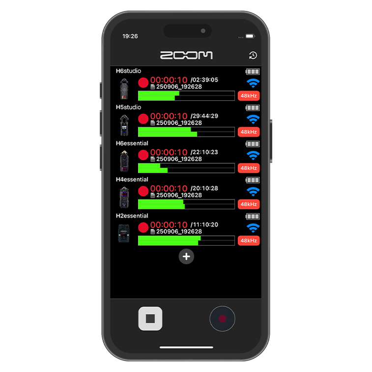 iPhone displaying the Handy Control & Sync app