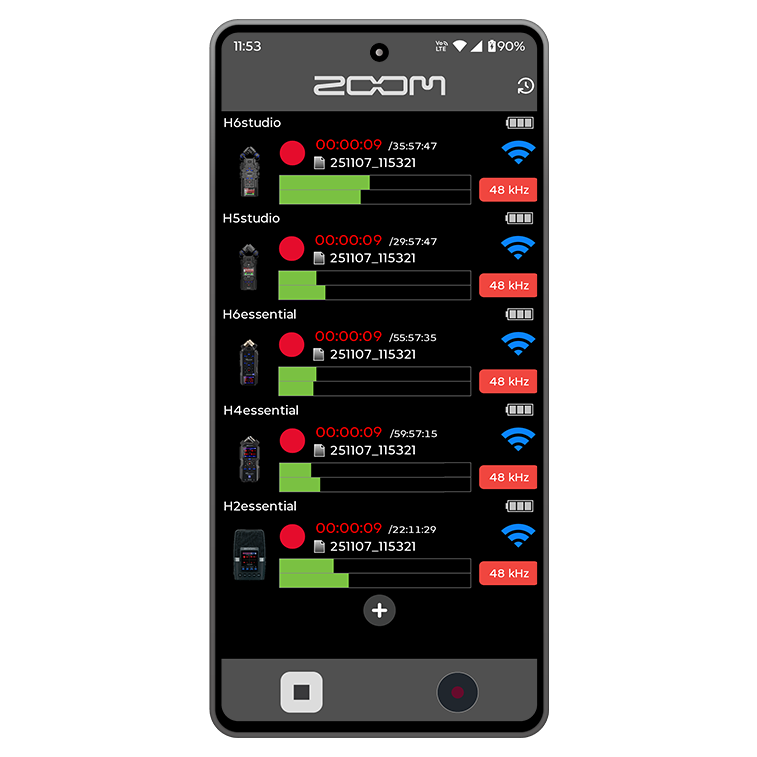 Android phone displaying the Handy Control & Sync app