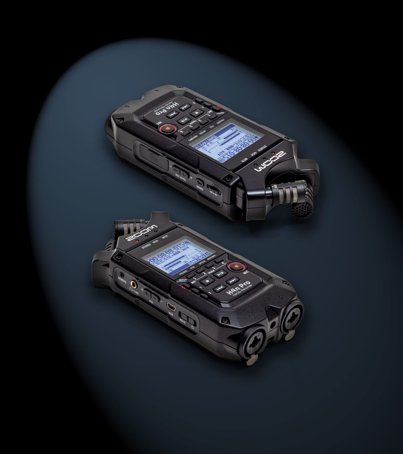 H4n Pro photo of inputs and outputs on all four sides of the product