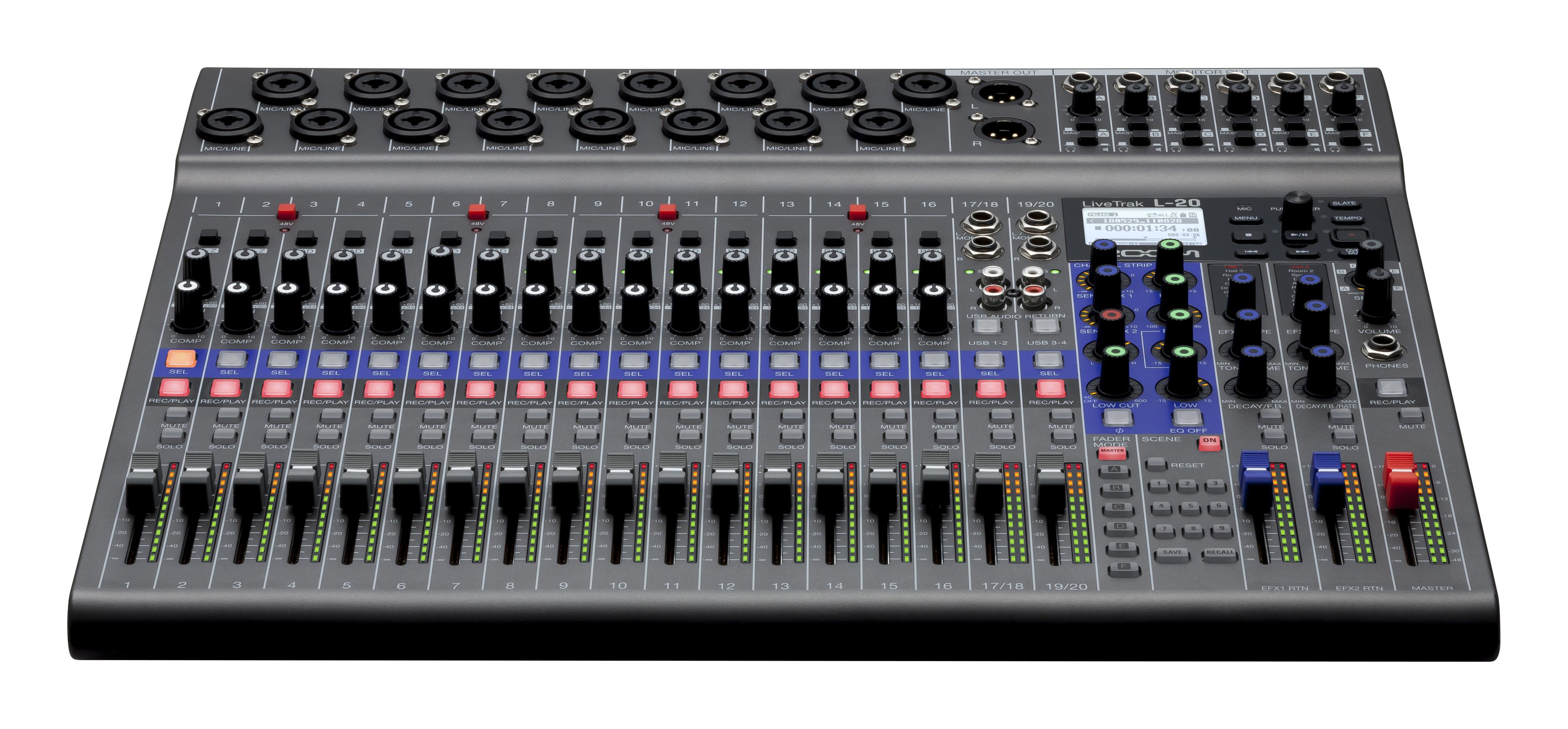 ZOOM/デジタルミキサー/LiveTrak L-20Rのご紹介です。