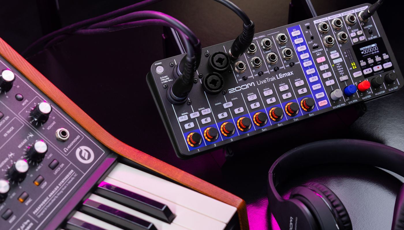 L6max connected to a vintage synth