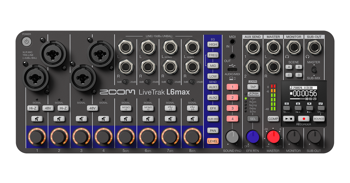 Zoom LiveTrak L6 マルチトラックレコーダー LiveTrak L6max | ZOOM