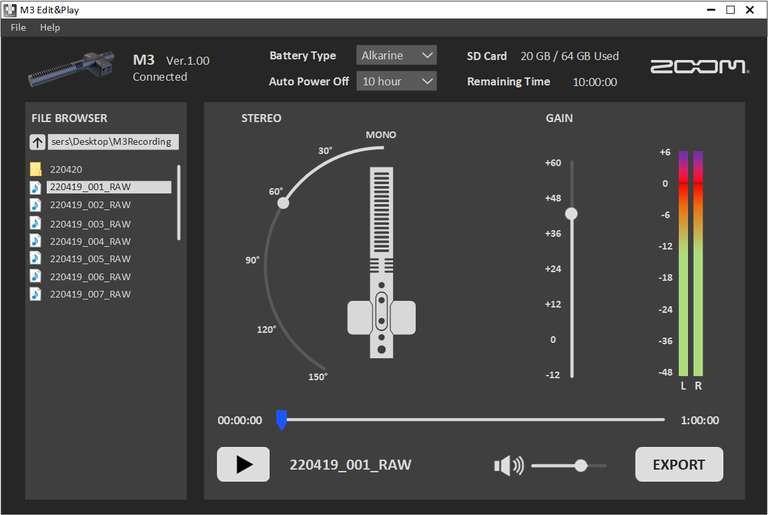 M3 Edit & Play interface