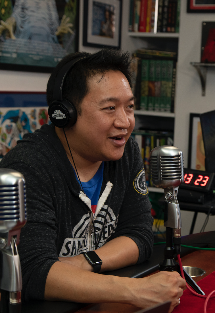 Ming Chen during a podcast