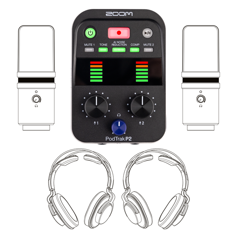 The PodTrak P2 Podcast Recorder