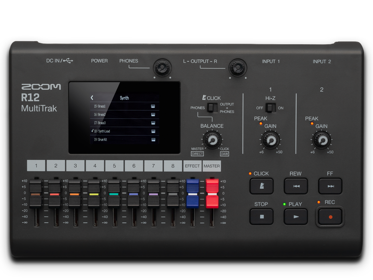 Selecting a synth sound on the R12