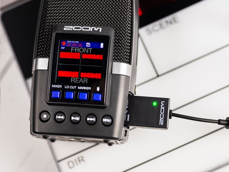 The H2essential connected to the TCA-1 Timecode Adapter