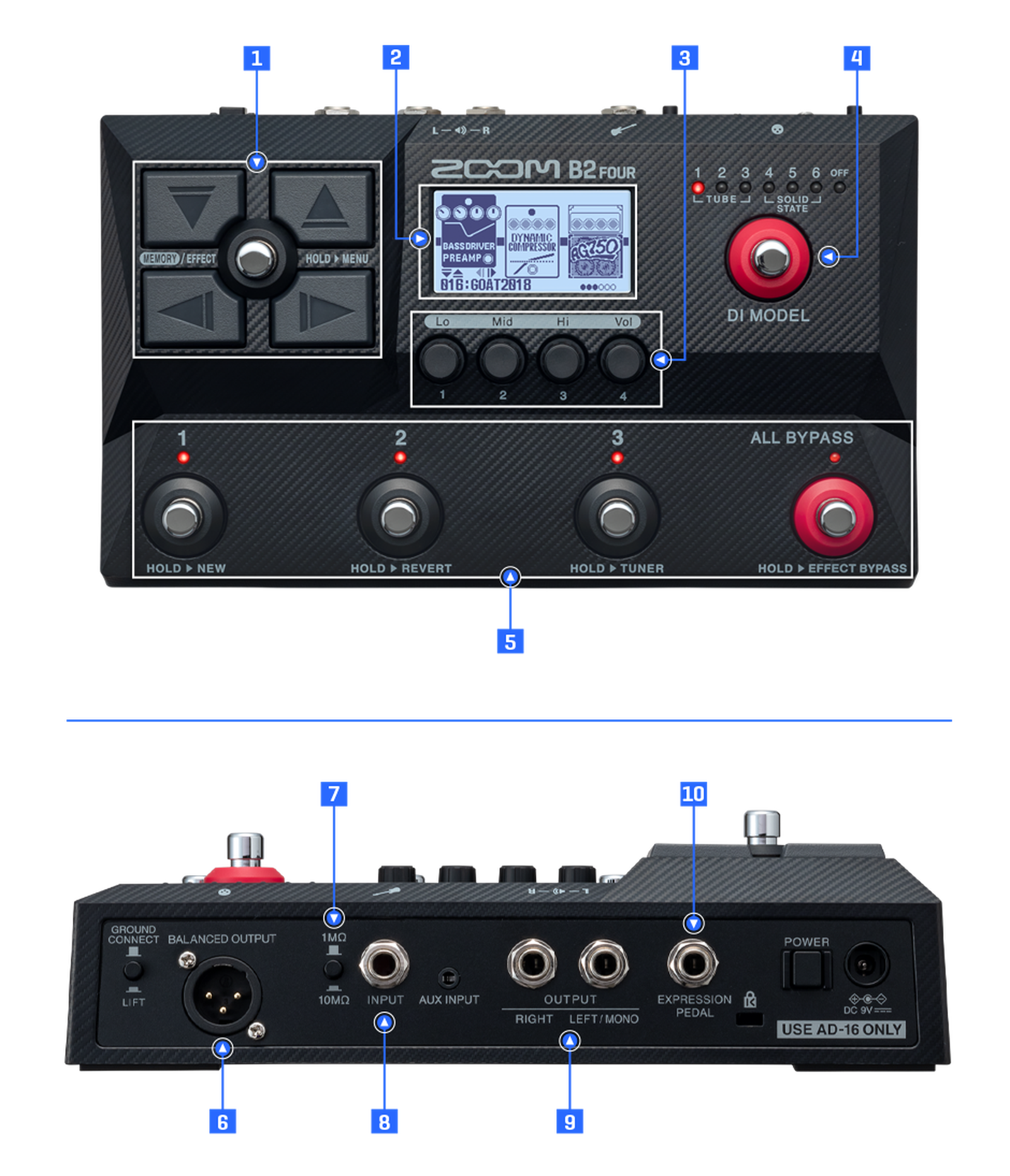 B2 Four Effects And Amp Emulator | ZOOM