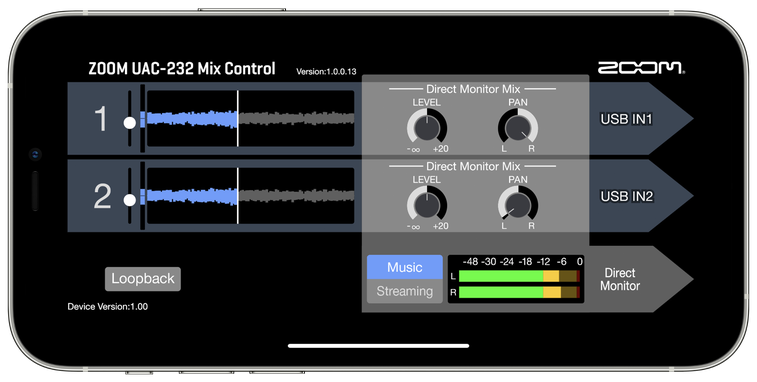 UAC-232 Mix Control App | ZOOM