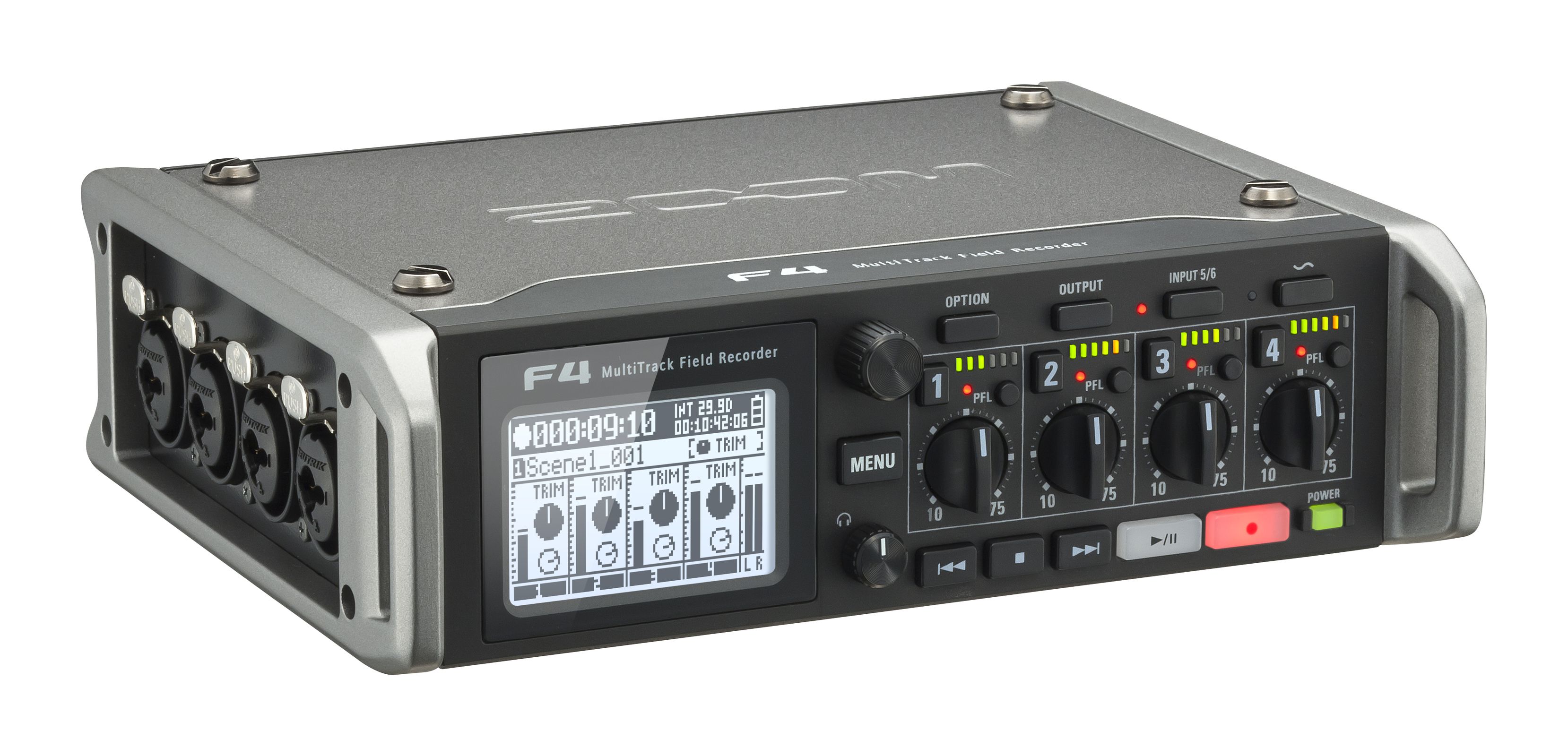 ZOOM F4（ズーム F4）　8トラック フィールドレコーダー Zoom_F4_Slant2.jpg.