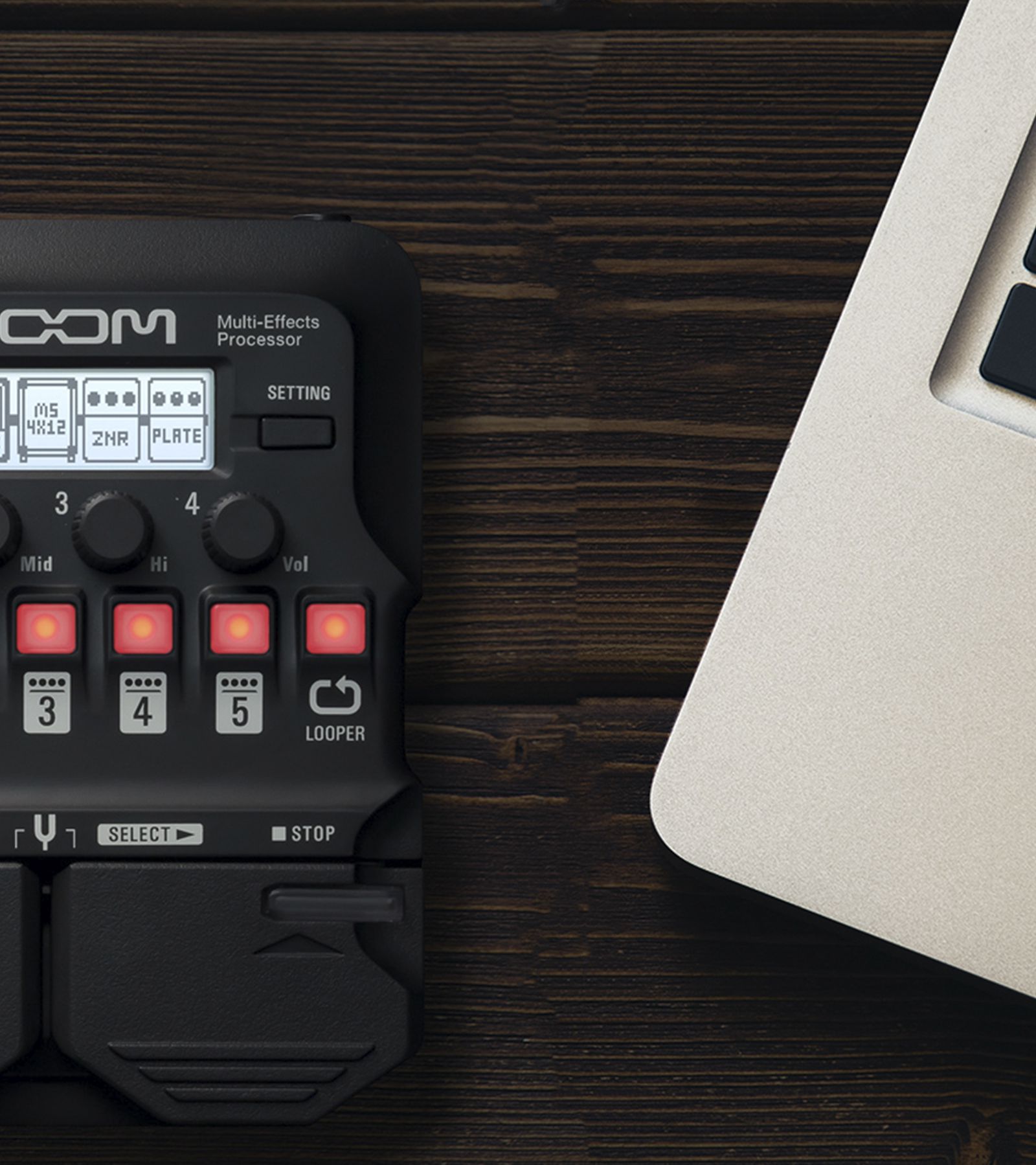g1 pedal with laptop