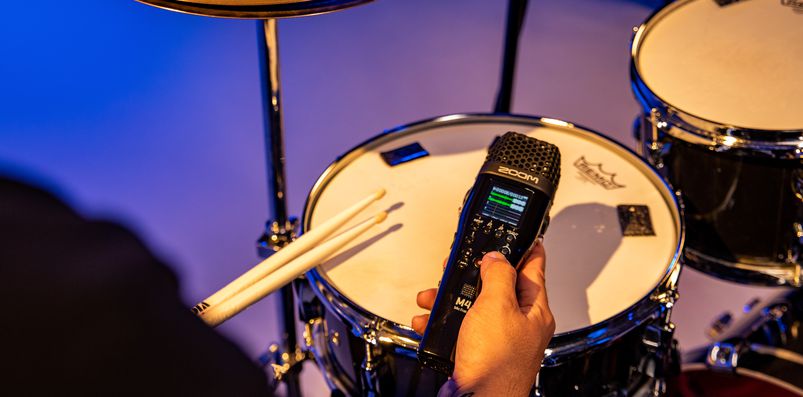 Recording with M4 MicTrak on hand