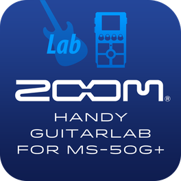 Handy Guitar Lab for MS-50G+ app screen displayed on iPhone (Landscape)