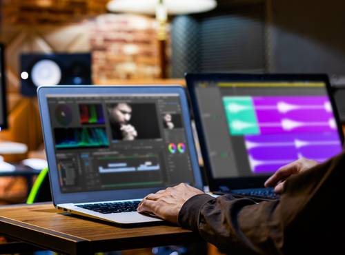 video editor at work