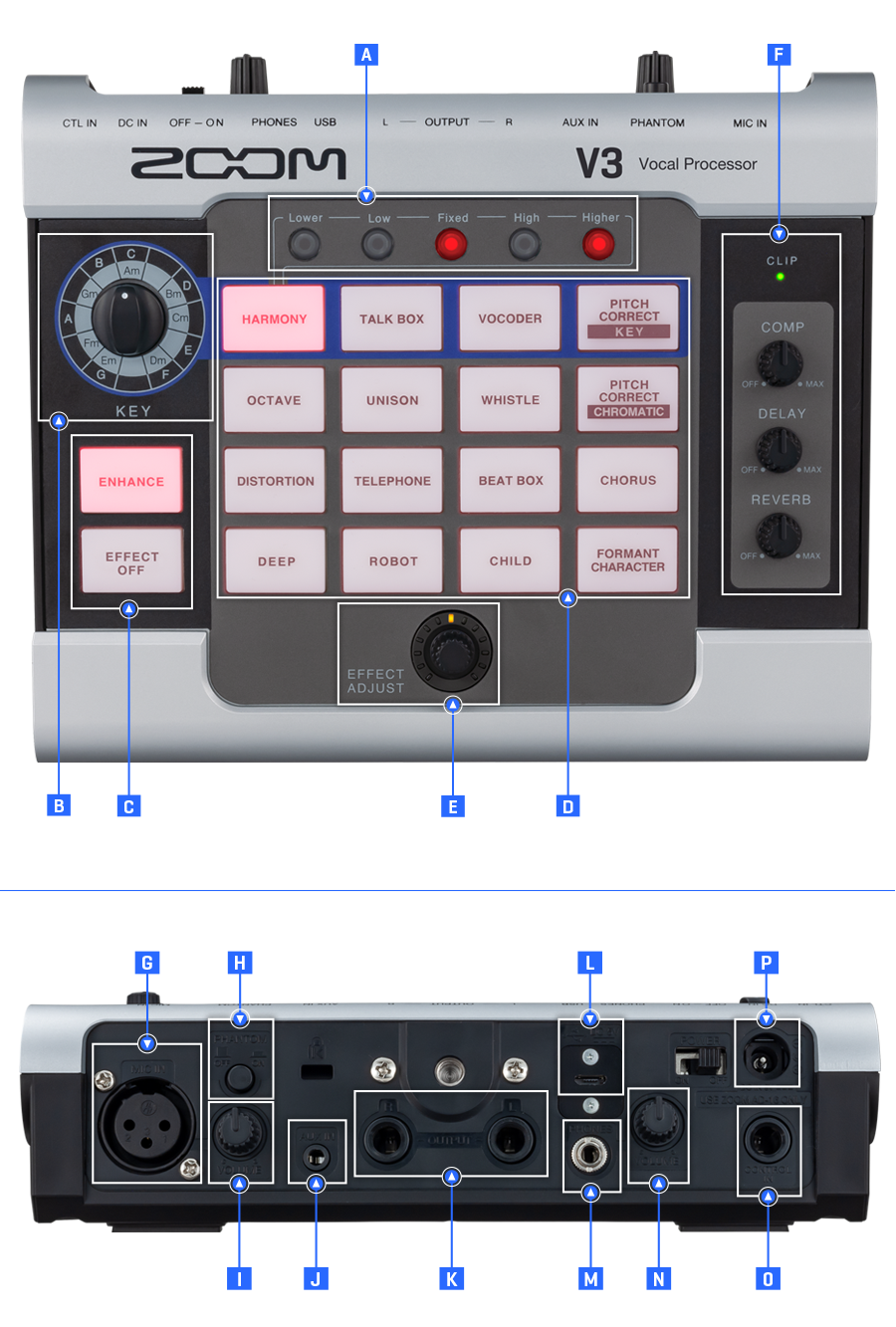 V3 ZOOM Vocal Effects Processor 