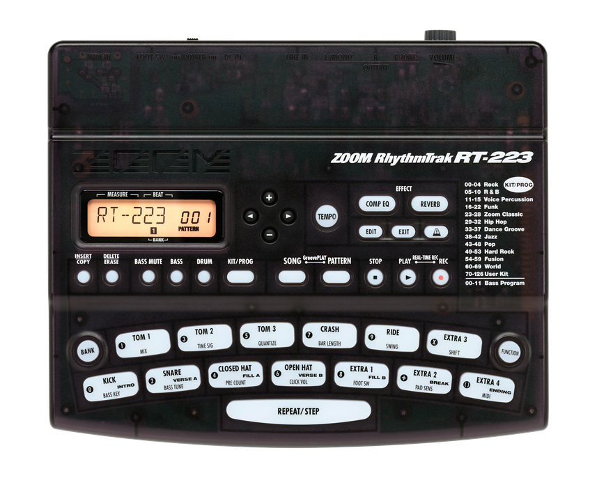 ZOOM RT-223 本体、ACアダプター（他社製改造品）、取説（WEB印刷） zoomRT-