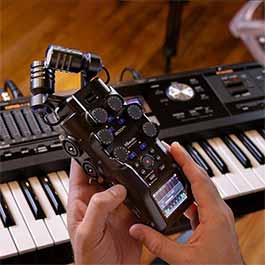 A Zoom device in use in a recording studio